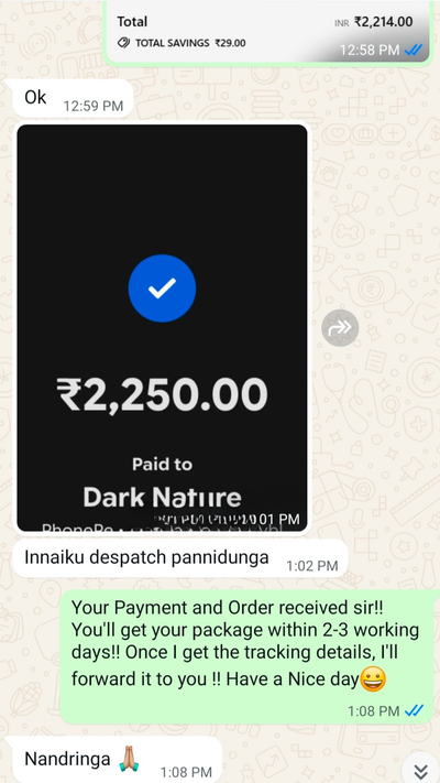 Payment proof